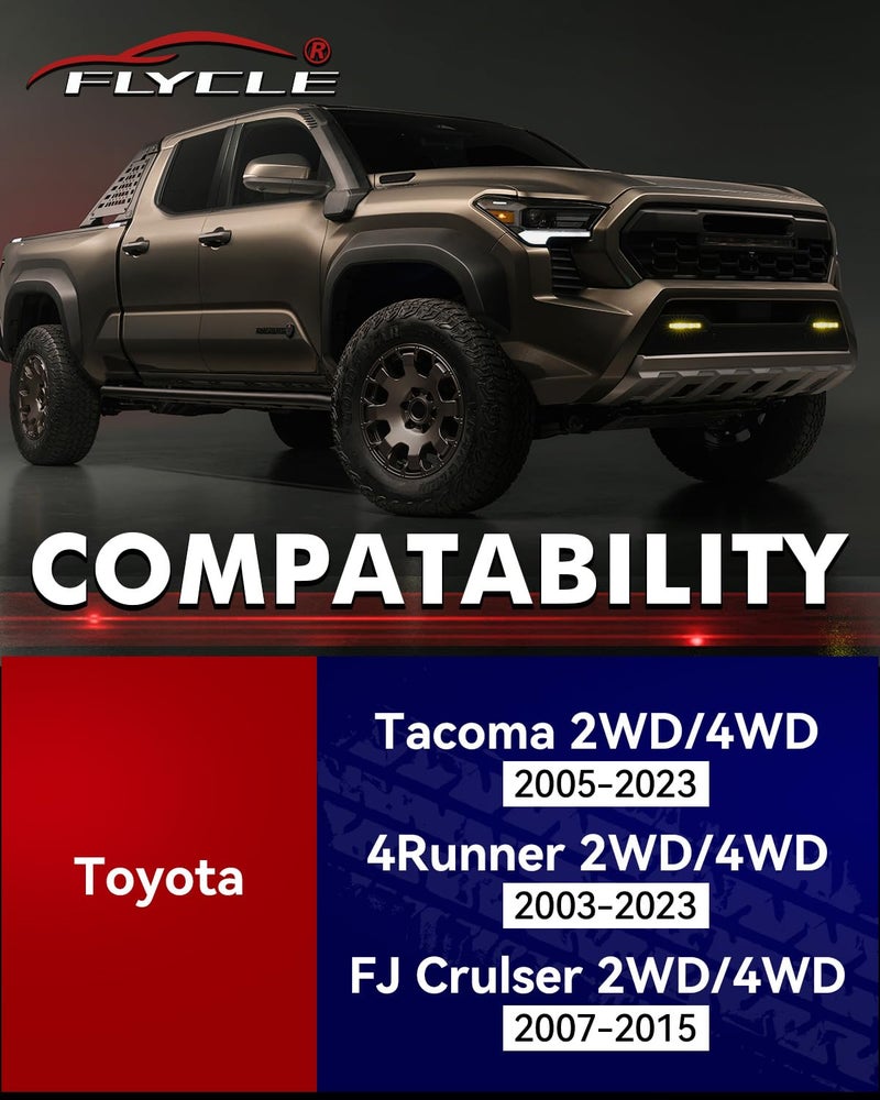 FLYCLE 2.5 inch Leveling Kits for 2005-2023 Tacoma, 2003-2023 4Runner, 2007-2015 FJ Curiser, Front Strut Spacers 2.5'' Lift Kit Compatible with Tacoma 4Runner FJ Curiser - Image 3